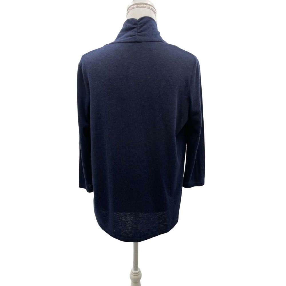 Talbots Cardigan Womens XS Used Open Front Dark Blue - Picture 4 of 10
